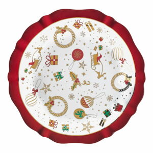 Porcelánový servírovací talíř s vánočním motivem Brandani Alleluia, ⌀ 30 cm