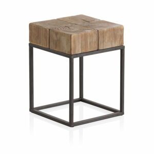 Dřevěná stolička na sezení s kovovými nohami Geese Robust, 33 x 33 cm