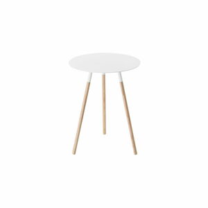 Bílý stolek s nohami z bukového dřeva YAMAZAKI Tosca