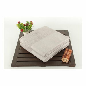 Sada 2 světle šedých bavlněných ručníků Patricia, 50 x 90 cm