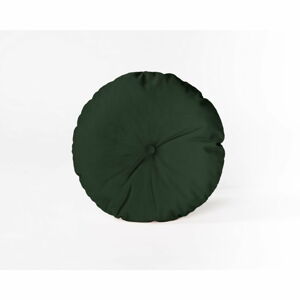 Kulatý dekorativní polštář se sametovým potahem Velvet Atelier Dark Green, ⌀ 45 cm
