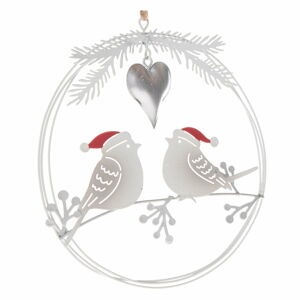 Závěsná kovová dekorace s motivem ptáčků Dakls, výška 16 cm