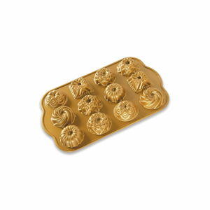 Forma na 12 mini bábovek ve zlaté barvě Nordic Ware Minimix, 2,8 l
