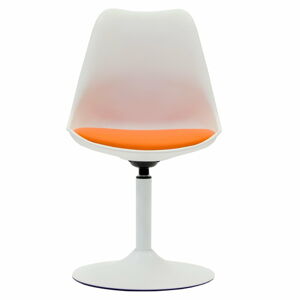 Bílá jídelní židle s oranžovým podsedákem Tenzo Viva