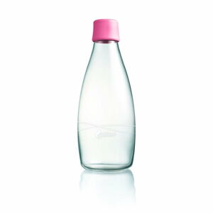 Světle růžová skleněná lahev ReTap s doživotní zárukou, 800 ml
