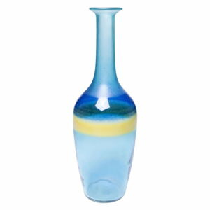 Modrá skleněná váza Kare Design Blue River, výška 53 cm