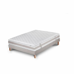 Světle šedá postel s matrací Stella Cadente Maison Saturne Europe, 160 x 200 cm