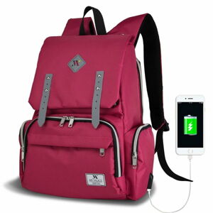 Fuchsiový batoh pro maminky s USB portem My Valice MOTHER STAR Baby Care Backpack