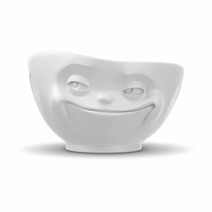 Matně bílá porcelánová usměvavá miska 58products
