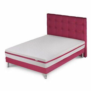 Růžová postel s matrací Stella Cadente Pluton Saches, 140 x 200  cm