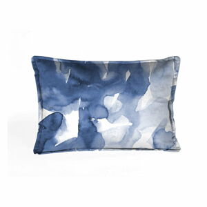Modrý sametový polštář Velvet Atelier, 50 x 35 cm