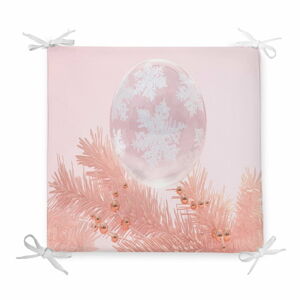 Vánoční podsedák s příměsí bavlny Minimalist Cushion Covers Pink Ornaments, 42 x 42 cm