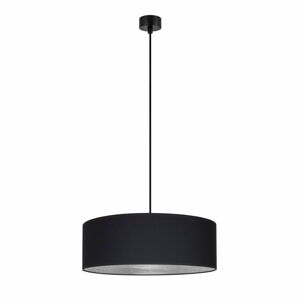 Černé závěsné svítidlo s detailem ve stříbrné barvě Bulb Attack Tres XL, ⌀ 45 cm