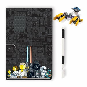 Sada zápisníku, pera a stavebnice LEGO® Star Wars Podracer
