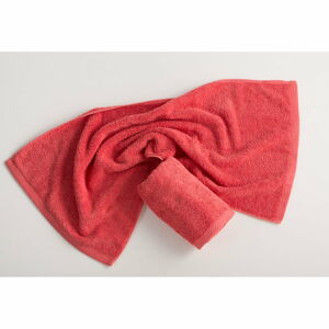 Červenorůžový bavlněný ručník El Delfin Lisa Coral, 50 x 100 cm