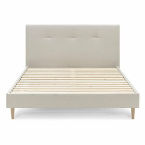 Béžová čalouněná dvoulůžková postel s roštem 160x200 cm Tory - Bobochic Paris