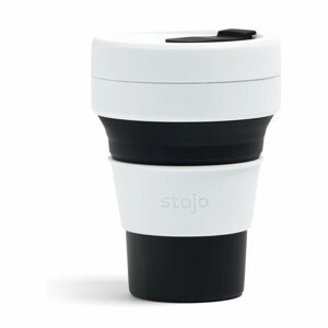Bílo-černý skládací termohrnek Stojo Pocket Cup, 355 ml