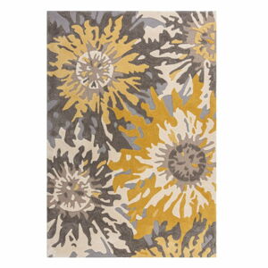 Šedo-žlutý koberec Flair Rugs Soft Floral, 160 x 230 cm