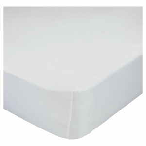 Bílé bavlněné elastické prostěradlo Happy Friday Basic, 70 x 140 cm