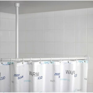 Bílá stropní opěra pro sprchový závěs Wenko, 57 cm