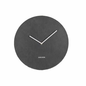 Černé nástěnné břidlicové hodiny Karlsson Slate, ⌀ 40 cm