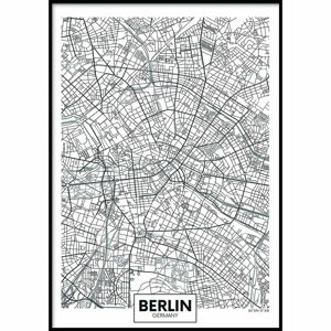 Nástěnný plakát v rámu MAP/BERLIN, 50 x 70 cm