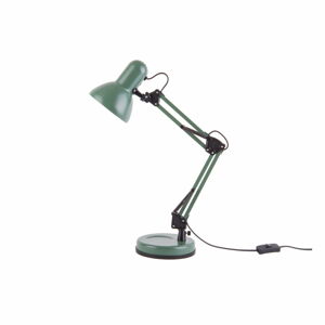 Zelená stolní lampa s černými detaily Leitmotiv Hobby, ø 12,5 cm