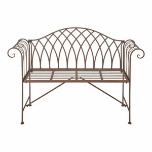 Hnědá kovová zahradní lavice – Esschert Design