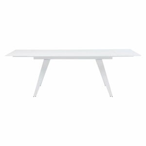 Bílý rozkládací jídelní stůl se skleněnou deskou Kare Design Amsterdam, 160 x 90 cm