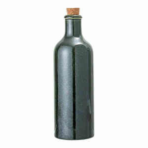 Tmavě zelená kameninová láhev se zátkou Bloomingville Joelle, 650 ml