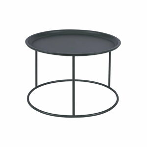 Tmavě šedý odkládací stolek WOOOD Ivar, ø 56 cm