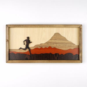 Dřevěný obraz Kate Louise Running Man, 50 x 25 cm