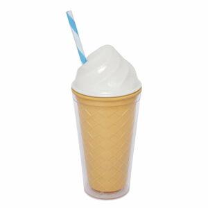Bílý dvoustěnný kelímek Sunnylife Ice Cream, 470 ml