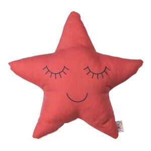 Červený dětský polštářek s příměsí bavlny Apolena Pillow Toy Star, 35 x 35 cm