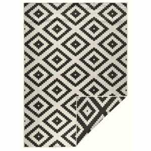 Černo-krémový venkovní koberec Bougari Malta, 80 x 150 cm
