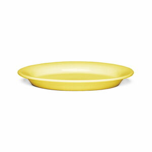 Žlutý oválný kameninový talíř Kähler Design Ursula, 22 x 15,5 cm