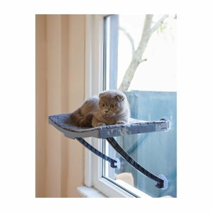 Šedý pelíšek na okno pro kočky 47x32 cm - Lydia&Co