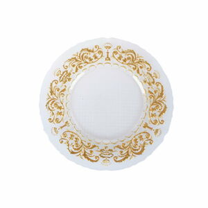 Skleněný talíř v bílo-zlaté barvě Villa d'Este Decoro, ø 32 cm