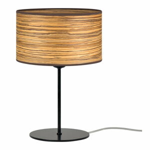 Hnědá stolní lampa z dřevěné dýhy Bulb Attack Ocho S, ⌀ 25 cm