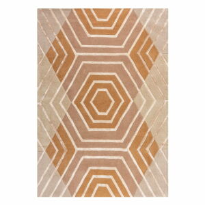 Béžový vlněný koberec Flair Rugs Harlow, 120 x 170 cm