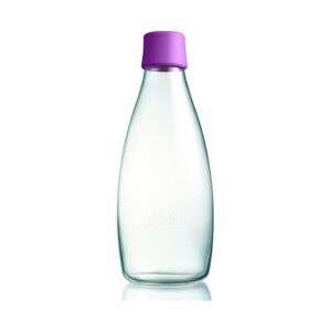 Fialová skleněná lahev ReTap s doživotní zárukou, 800 ml