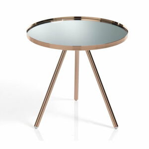 Odkládací stolek v měděné barvě a skleněnou deskou Tomasucci Spok Cooper, ⌀ 42 cm