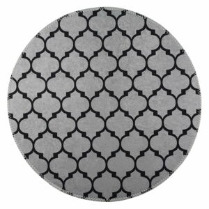 Tmavě šedý pratelný kulatý koberec ø 80 cm – Vitaus