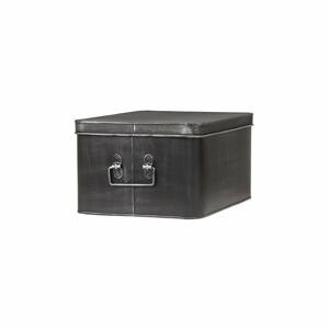 Černý kovový úložný box LABEL51 Media, šířka 35 cm