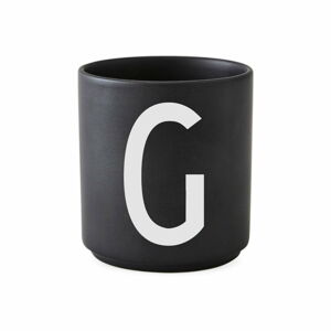 Černý porcelánový šálek Design Letters Alphabet G, 250 ml