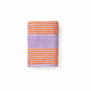 Osuška v oranžovo-levandulové barvě z bio bavlny 70x140 cm Check – JUNA