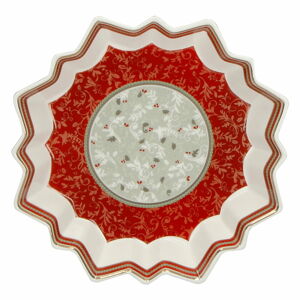 Porcelánový servírovací talíř s vánočním motivem Brandani Vassoio Stella Connubio, ⌀ 22 cm