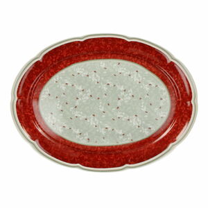 Porcelánový talíř s vánočním motivem Brandani Connubio, délka 40 cm