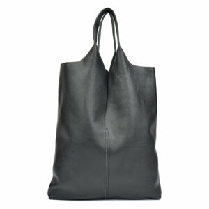 Černá kožená taška na nákup Isabella Rhea