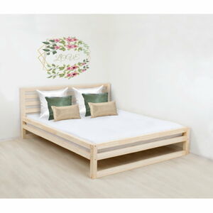 Dřevěná dvoulůžková postel Benlemi DeLuxe Naturelle, 200 x 160 cm